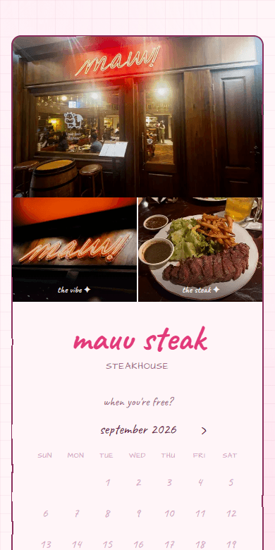 the date plan with restaurant photos